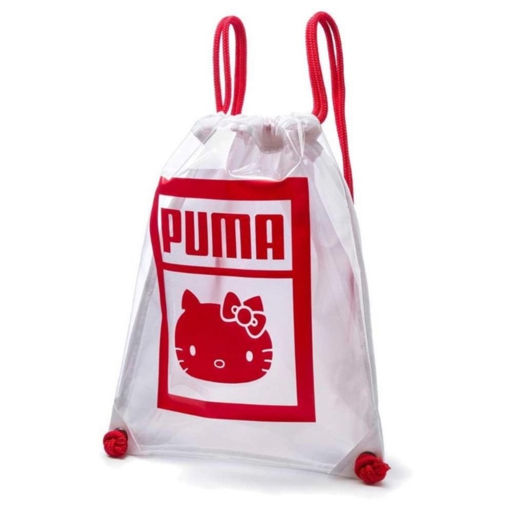 Hello kitty x puma gym sack drawstring backpack bag clear cute Kawaii rare